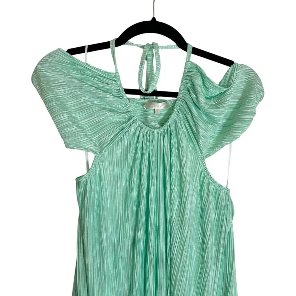 LOVESHACKFANCY Julissa Pleated Halter Maxi Dress